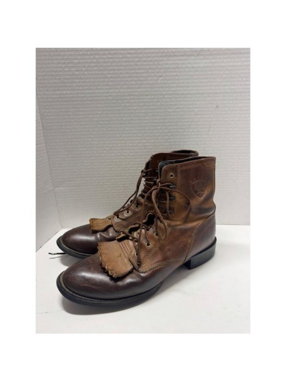 Ariat Heritage Lacer Brown Leather Western Kiltie Boots 33527 Womens 9 B